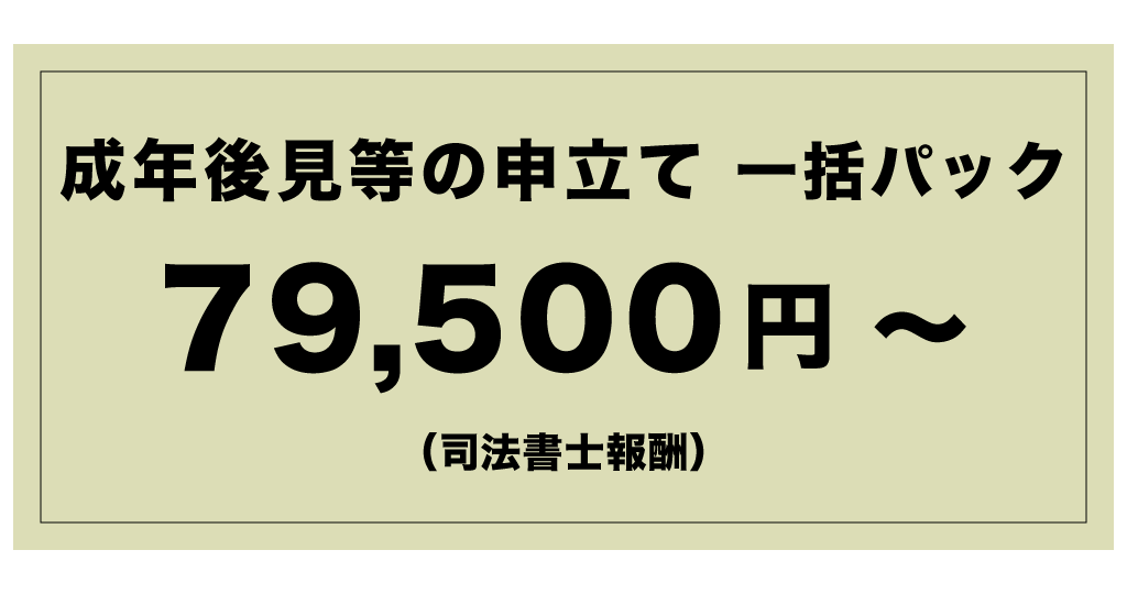成年後見等の申立て 一括パック79,500円~

